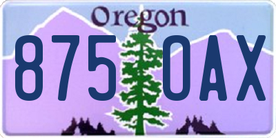 OR license plate 875OAX