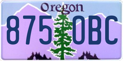 OR license plate 875OBC