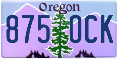 OR license plate 875OCK