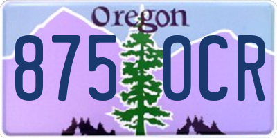 OR license plate 875OCR
