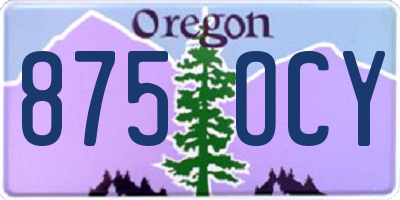 OR license plate 875OCY