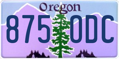 OR license plate 875ODC