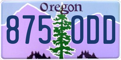 OR license plate 875ODD