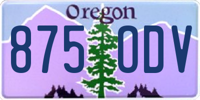 OR license plate 875ODV