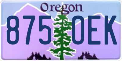 OR license plate 875OEK