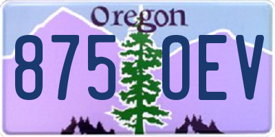 OR license plate 875OEV