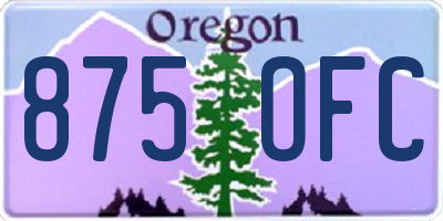 OR license plate 875OFC