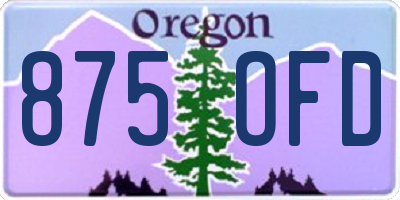 OR license plate 875OFD