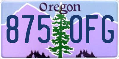 OR license plate 875OFG