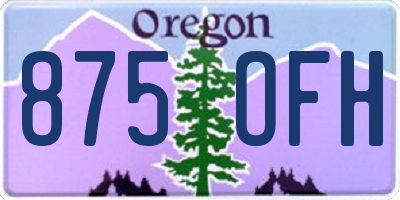 OR license plate 875OFH