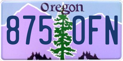 OR license plate 875OFN