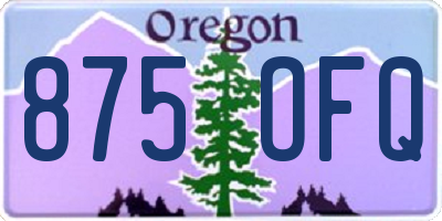 OR license plate 875OFQ