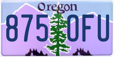 OR license plate 875OFU