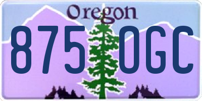OR license plate 875OGC