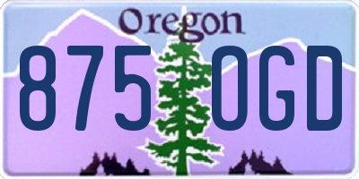 OR license plate 875OGD