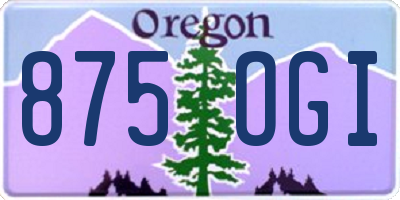 OR license plate 875OGI