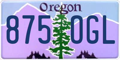 OR license plate 875OGL
