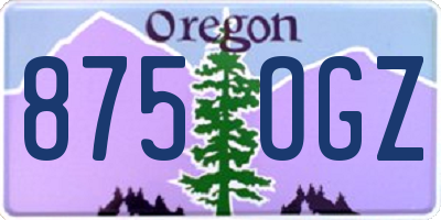 OR license plate 875OGZ