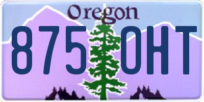 OR license plate 875OHT