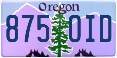 OR license plate 875OID
