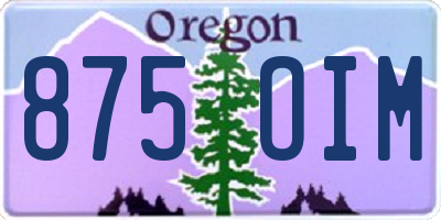 OR license plate 875OIM