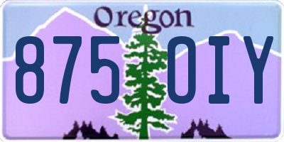 OR license plate 875OIY