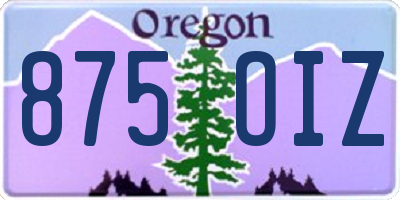 OR license plate 875OIZ