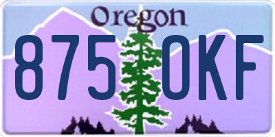 OR license plate 875OKF