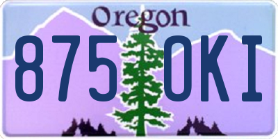 OR license plate 875OKI