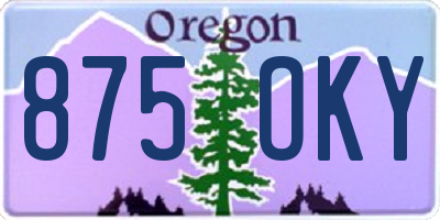 OR license plate 875OKY