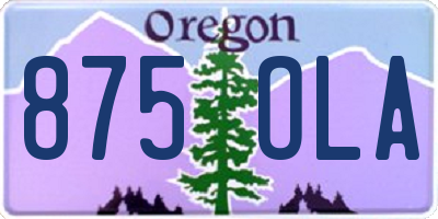 OR license plate 875OLA