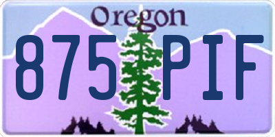 OR license plate 875PIF