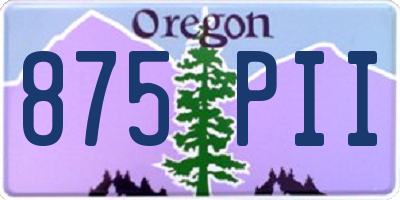 OR license plate 875PII
