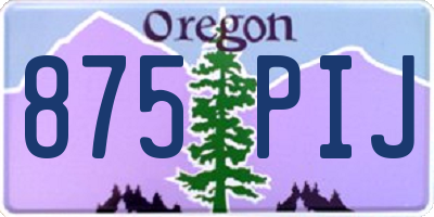 OR license plate 875PIJ