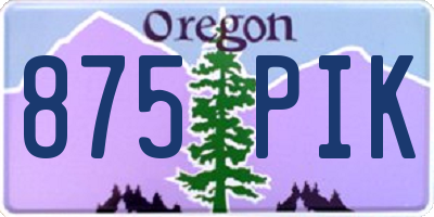 OR license plate 875PIK