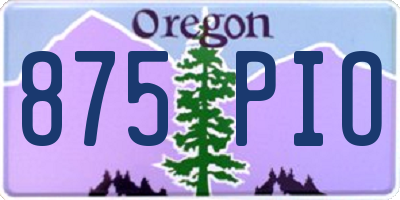 OR license plate 875PIO
