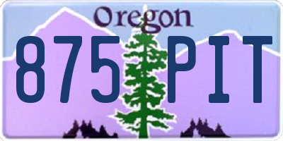OR license plate 875PIT