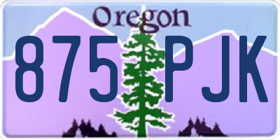 OR license plate 875PJK