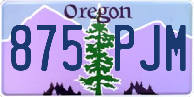 OR license plate 875PJM
