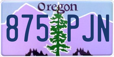 OR license plate 875PJN