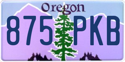 OR license plate 875PKB