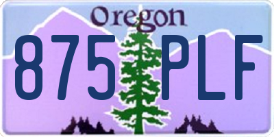 OR license plate 875PLF