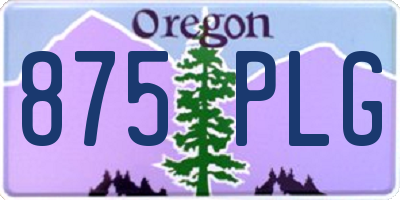 OR license plate 875PLG