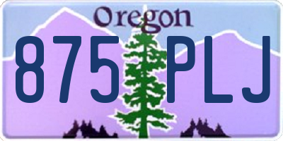 OR license plate 875PLJ