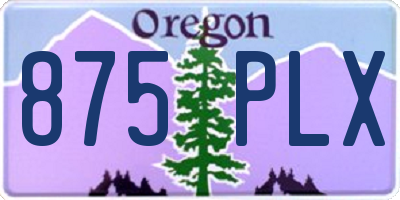 OR license plate 875PLX