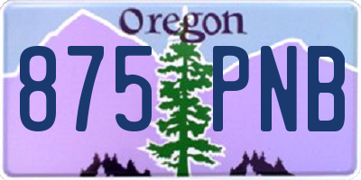 OR license plate 875PNB