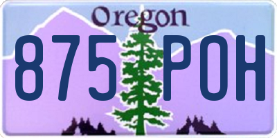 OR license plate 875POH