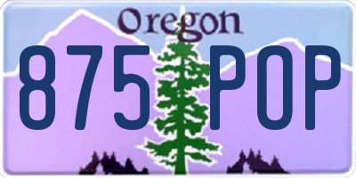 OR license plate 875POP