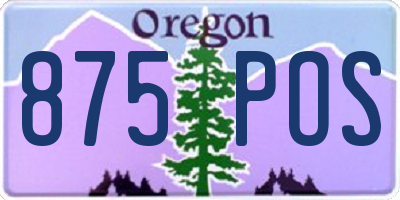 OR license plate 875POS