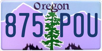 OR license plate 875POU